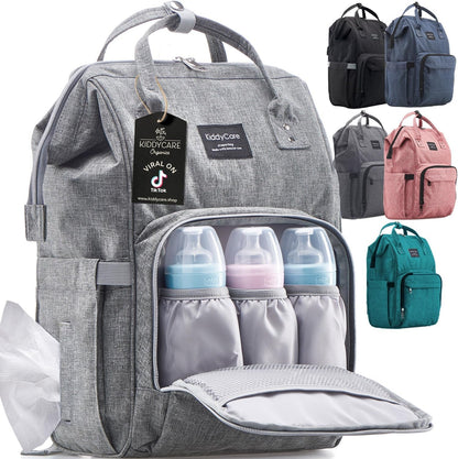 Diaper Bag Backpack | Baby Diaper Bags with Changing Station for Mom | Multifunction Travel Back Pack Maternity Baby Bags Waterproof Tote Bag Spacious, Unisex Stylish | Gray - SkinNails&Makeup