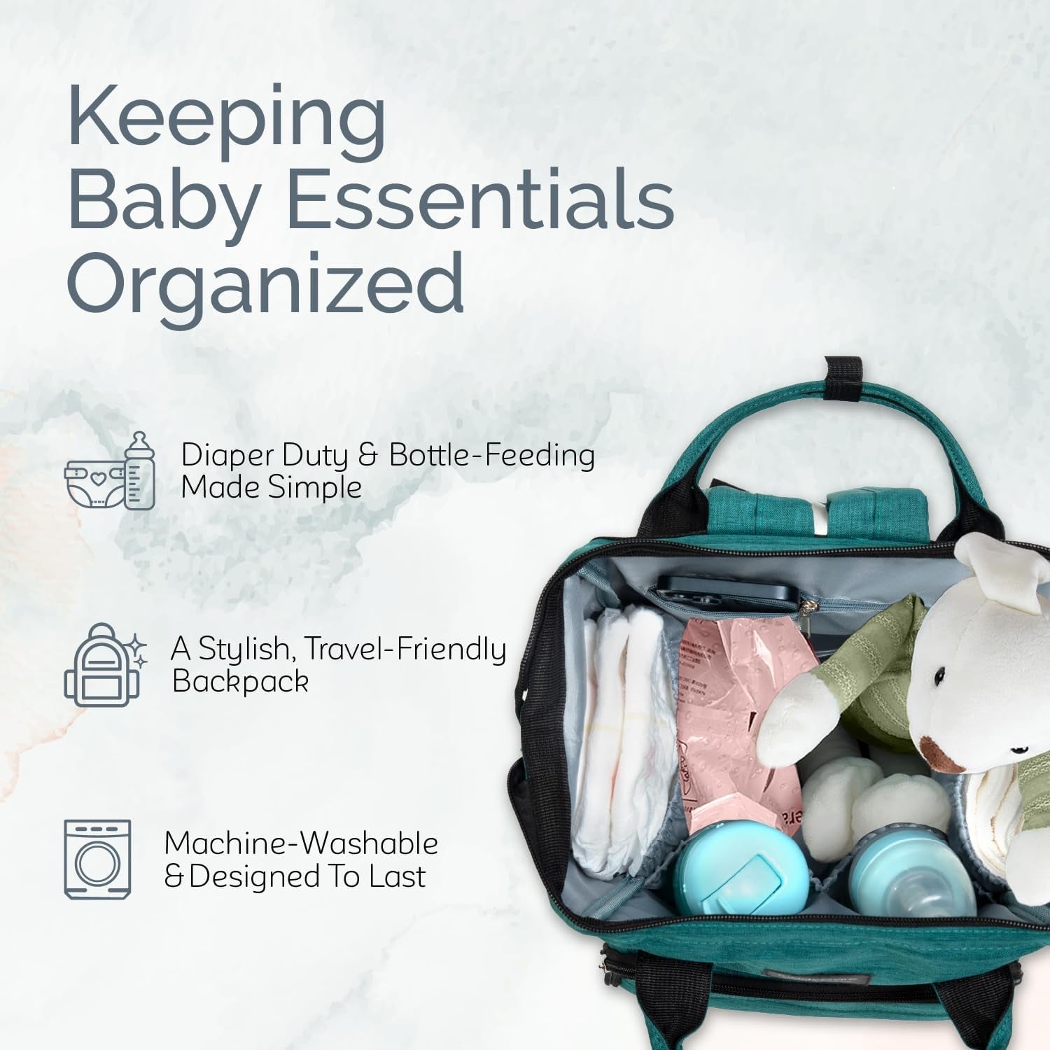 Diaper Bag Backpack | Baby Diaper Bags with Changing Station for Mom | Multifunction Travel Back Pack Maternity Baby Bags Waterproof Tote Bag Spacious, Unisex Stylish | Gray - SkinNails&Makeup