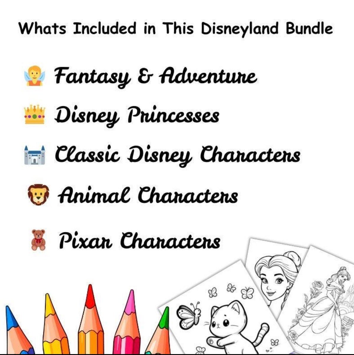 Disneyland Coloring Pages Bundle | 200+ Disney - Themed Printable Coloring Sheets for Kids & Adults | Instant Download Family Fun PDF - My Store