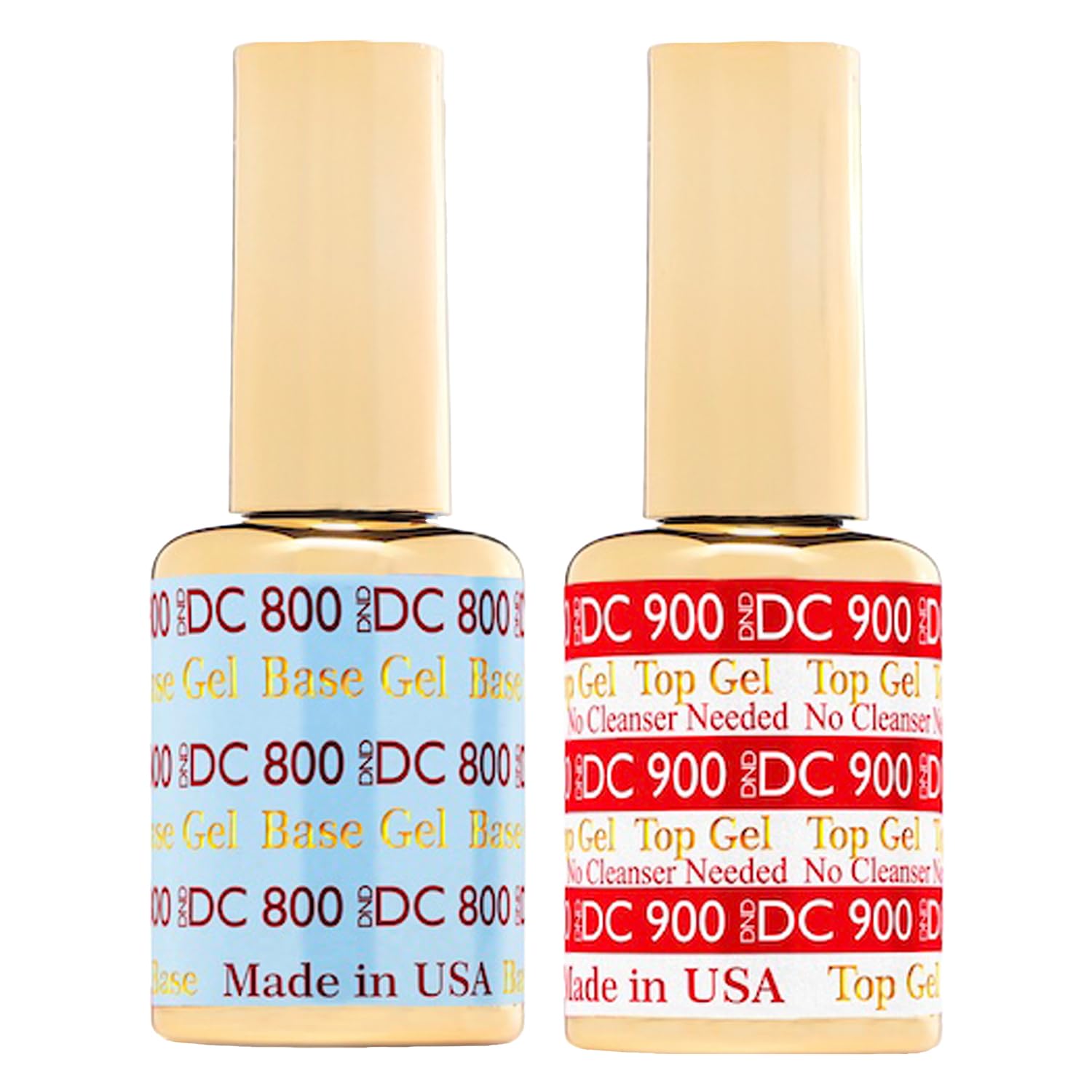 DND DC Base Gel and Top Gel Polish No Cleanse Set, UV/LED GelBase Polish 800 and No Cleanse Top Coat 900, Salon Professional Gel Polish Duo, 0.5 Fl Oz Each - My Store