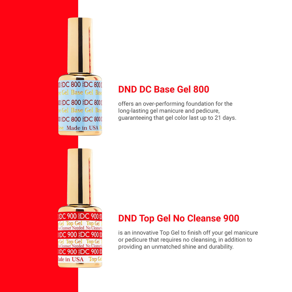 DND DC Base Gel and Top Gel Polish No Cleanse Set, UV/LED GelBase Polish 800 and No Cleanse Top Coat 900, Salon Professional Gel Polish Duo, 0.5 Fl Oz Each - My Store