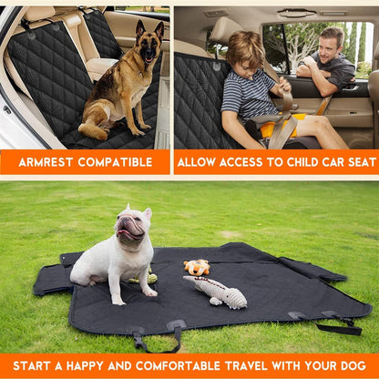 Dog Car Seat Cover, Back Seat Cover for Dogs Pet Car Seat Protector Waterproof Bench Car Seat Cover, Non - Slip Reat Seat Cover Fits Middle Armrest for Most Cars Trucks Suvs - Black - SkinNails&Makeup