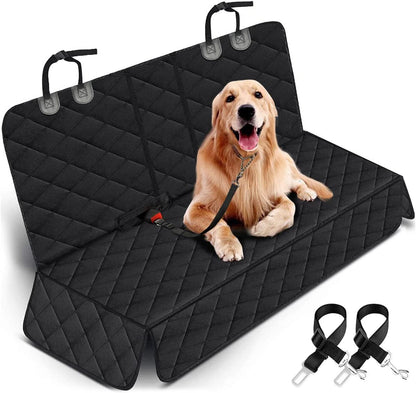 Dog Car Seat Cover, Back Seat Cover for Dogs Pet Car Seat Protector Waterproof Bench Car Seat Cover, Non - Slip Reat Seat Cover Fits Middle Armrest for Most Cars Trucks Suvs - Black - SkinNails&Makeup