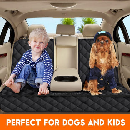 Dog Car Seat Cover, Back Seat Cover for Dogs Pet Car Seat Protector Waterproof Bench Car Seat Cover, Non - Slip Reat Seat Cover Fits Middle Armrest for Most Cars Trucks Suvs - Black - SkinNails&Makeup