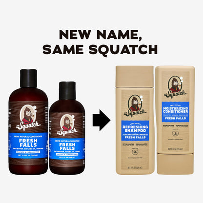 Dr. Squatch Men's Natural Shampoo and Conditioner Set – Sulfate & Paraben Free Natural Shampoo and Conditioner for Men – Scalp Nourishing Formula – Fresh Falls (11 fl oz, 2 - Pack) - SkinNails&Makeup