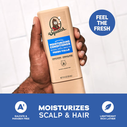 Dr. Squatch Men's Natural Shampoo and Conditioner Set – Sulfate & Paraben Free Natural Shampoo and Conditioner for Men – Scalp Nourishing Formula – Fresh Falls (11 fl oz, 2 - Pack) - SkinNails&Makeup