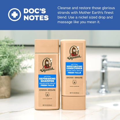 Dr. Squatch Men's Natural Shampoo and Conditioner Set – Sulfate & Paraben Free Natural Shampoo and Conditioner for Men – Scalp Nourishing Formula – Fresh Falls (11 fl oz, 2 - Pack) - SkinNails&Makeup
