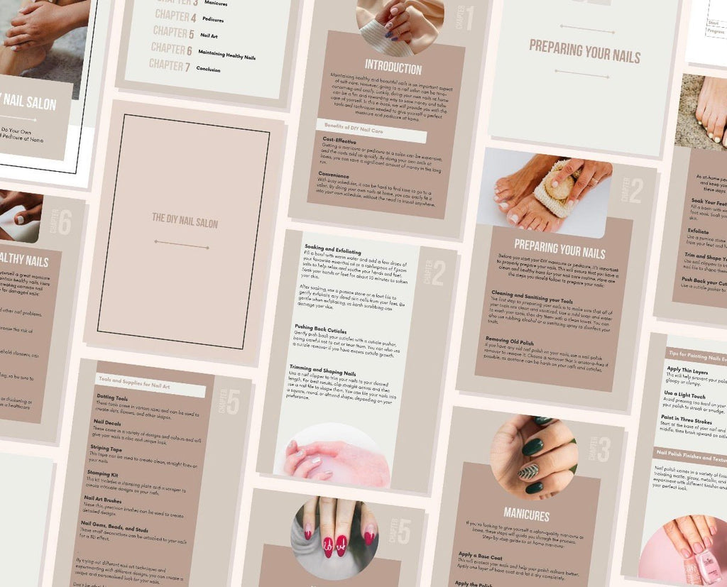 E - Book The DIY Nail Salon | Manicure eBook | At - home manicure | Nail salon at home | Nail art eBook | Nail Salon Care Tips | Nail Care tips - SkinNails&Makeup