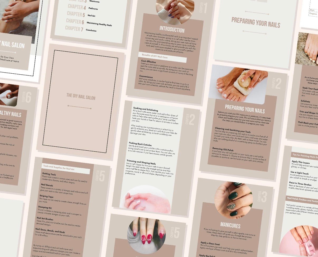 E - Book The DIY Nail Salon | Manicure eBook | At - home manicure | Nail salon at home | Nail art eBook | Nail Salon Care Tips | Nail Care tips - SkinNails&Makeup