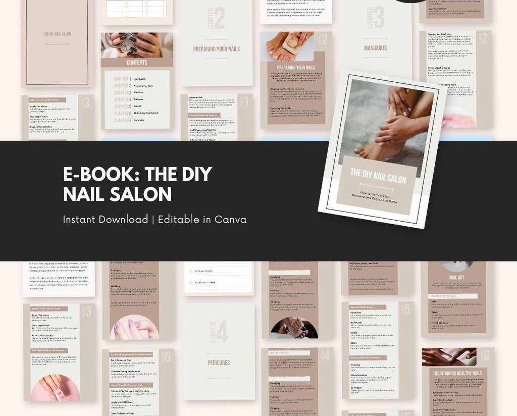 E - Book The DIY Nail Salon | Manicure eBook | At - home manicure | Nail salon at home | Nail art eBook | Nail Salon Care Tips | Nail Care tips - SkinNails&Makeup