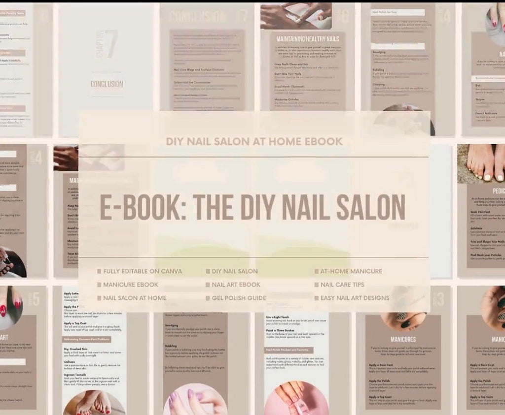 E - Book The DIY Nail Salon | Manicure eBook | At - home manicure | Nail salon at home | Nail art eBook | Nail Salon Care Tips | Nail Care tips - SkinNails&Makeup