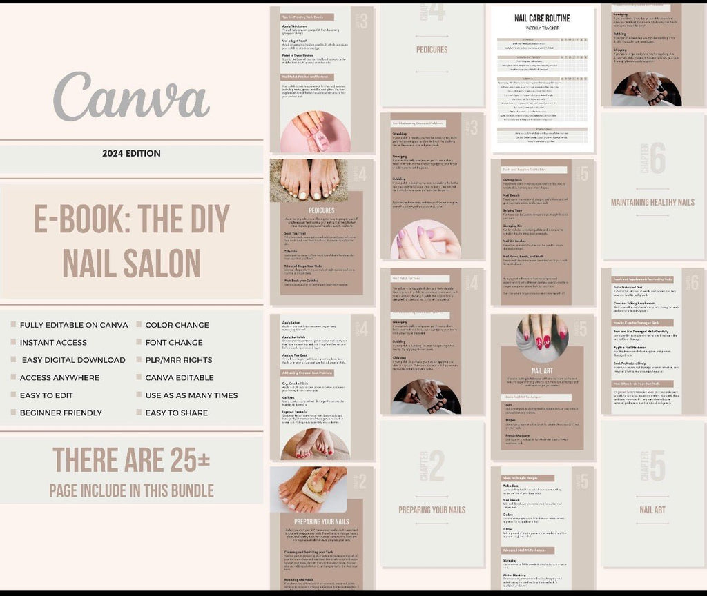 E - Book The DIY Nail Salon | Manicure eBook | At - home manicure | Nail salon at home | Nail art eBook | Nail Salon Care Tips | Nail Care tips - SkinNails&Makeup