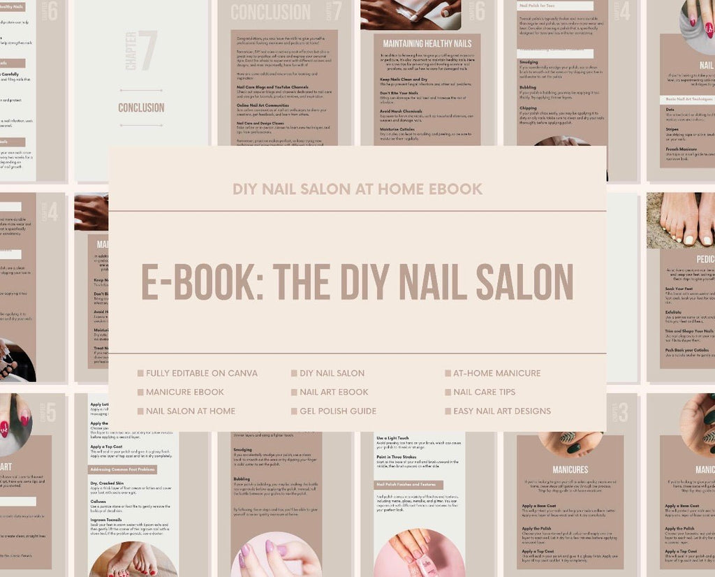 E - Book The DIY Nail Salon | Manicure eBook | At - home manicure | Nail salon at home | Nail art eBook | Nail Salon Care Tips | Nail Care tips - SkinNails&Makeup