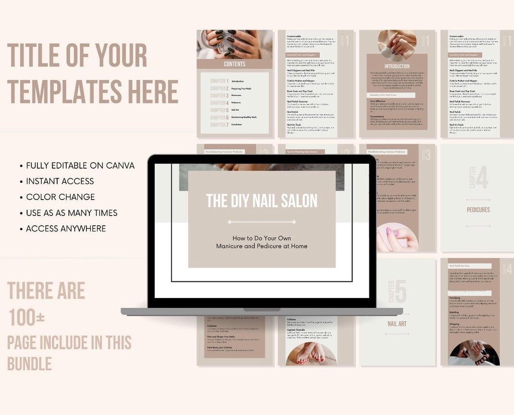 E - Book The DIY Nail Salon | Manicure eBook | At - home manicure | Nail salon at home | Nail art eBook | Nail Salon Care Tips | Nail Care tips - SkinNails&Makeup