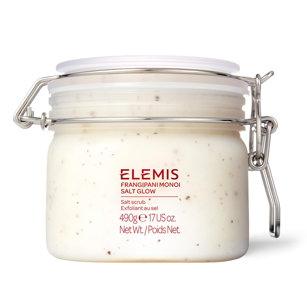 ELEMIS Frangipani Monoi Salt Glow 490g, Tropical Body Scrub To Exfoliate & Hydrate for Radiant Skin - SkinNails&Makeup