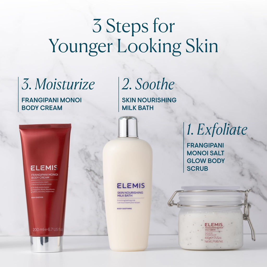 ELEMIS Frangipani Monoi Salt Glow 490g, Tropical Body Scrub To Exfoliate & Hydrate for Radiant Skin - SkinNails&Makeup