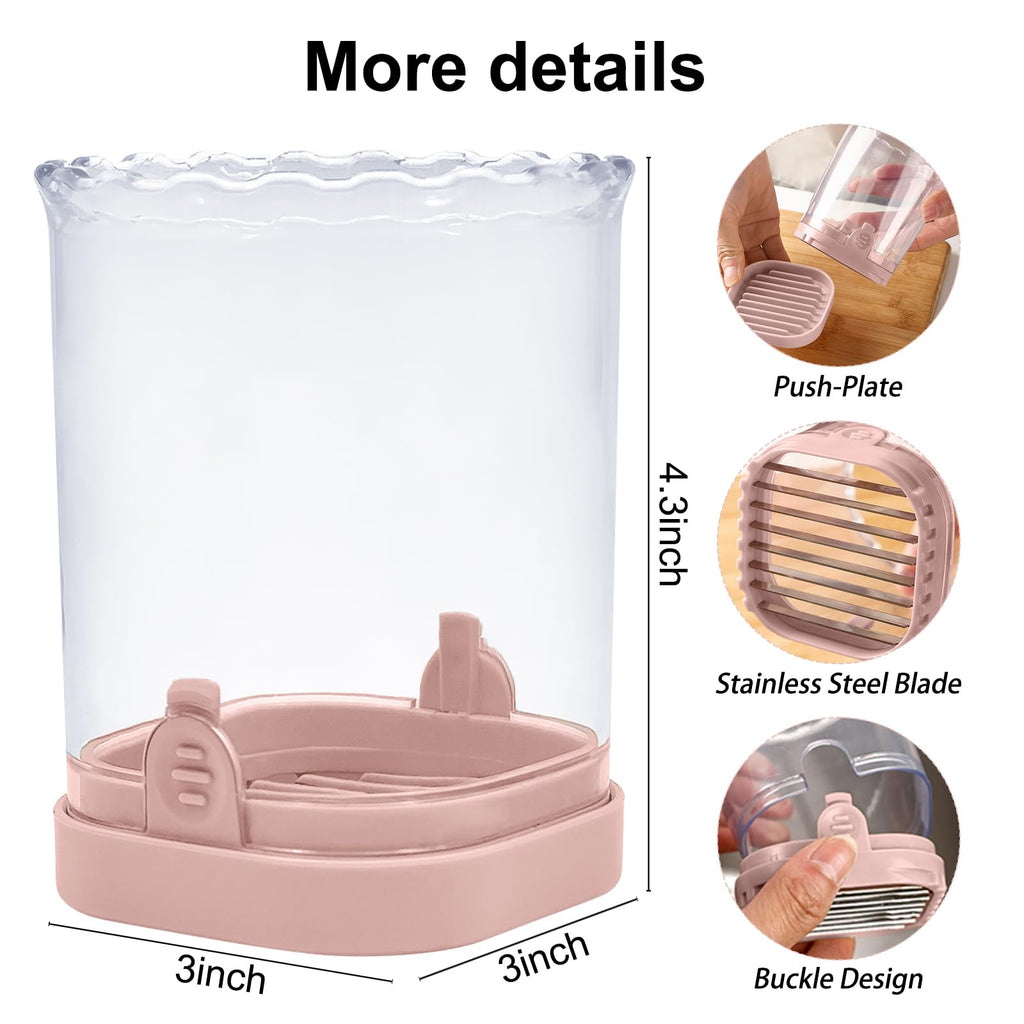 Fruit Slicer Cup: Strawberry Slicer, Strawberries Cutter Cup, Speed Cutter for Banana Grape Egg Kitchen Portable Slicing Tool(Pink) - SkinNails&Makeup