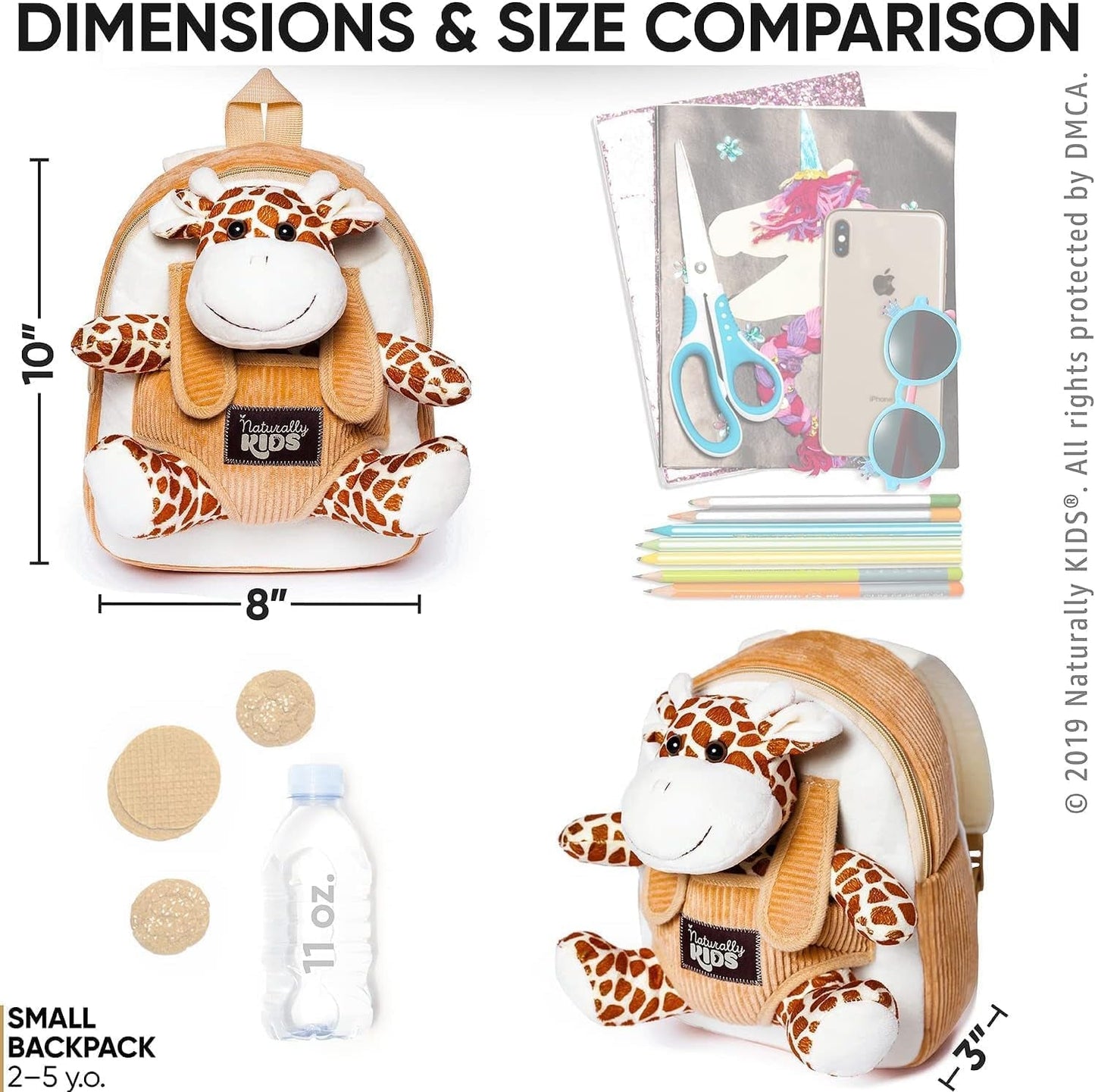 Giraffe Backpack, Giraffe Toys for Kids 3 - 5, Toddler Stuffed Animal Gifts for 2 3 4 5 Year Old Girl Boy - SkinNails&Makeup