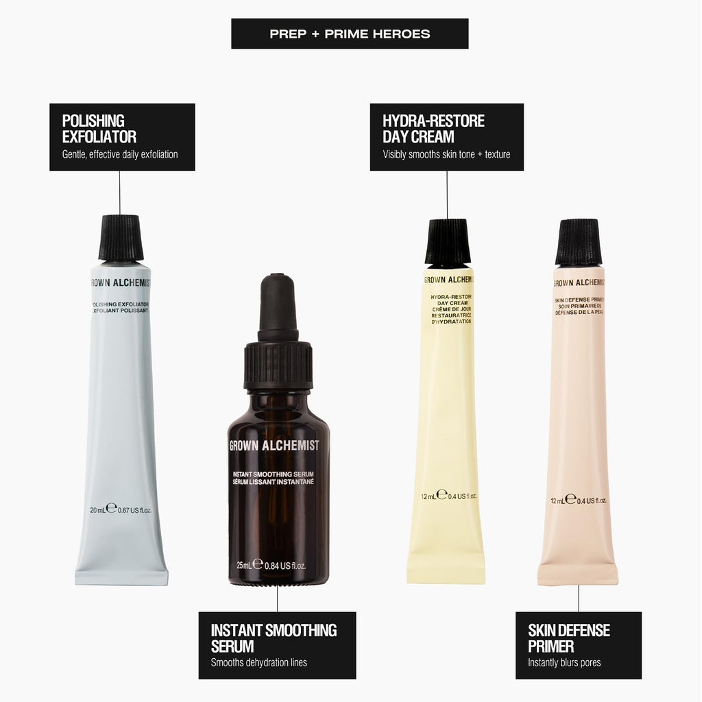 Grown Alchemist Prep + Prime Heroes Kit. 4 Bundled Products for Flawless Skin - SkinNails&Makeup