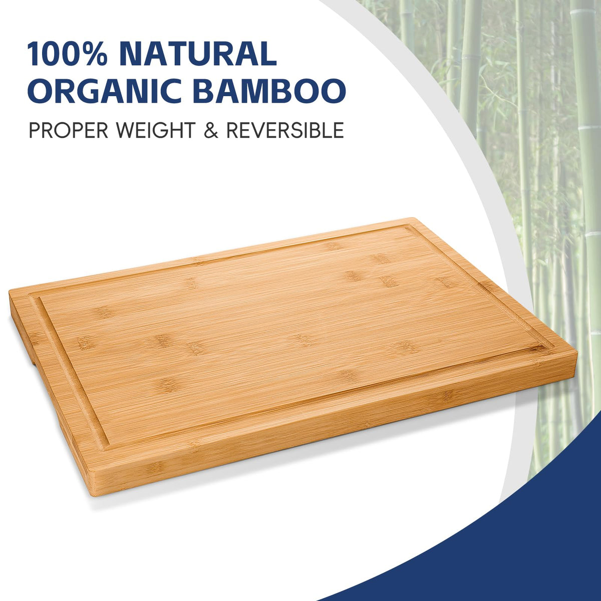 Hiware 3-piece Bamboo Cutting Boards for Kitchen, Heavy Duty Bamboo Cutting Board with Juice Groove, Wood Cutting Board Set for Meat, Vegetables - SkinNails&Makeup