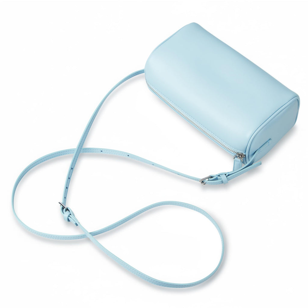 Hobo Crossbody Bags For Women,Vegan Leather Barrel Bag For Ladies,Designer Mini Pruse With Adjustable Strap,Baby Blue - SkinNails&Makeup