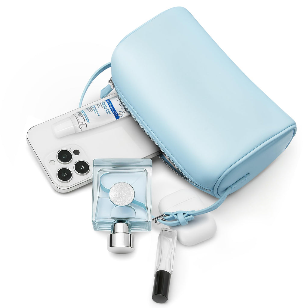 Hobo Crossbody Bags For Women,Vegan Leather Barrel Bag For Ladies,Designer Mini Pruse With Adjustable Strap,Baby Blue - SkinNails&Makeup