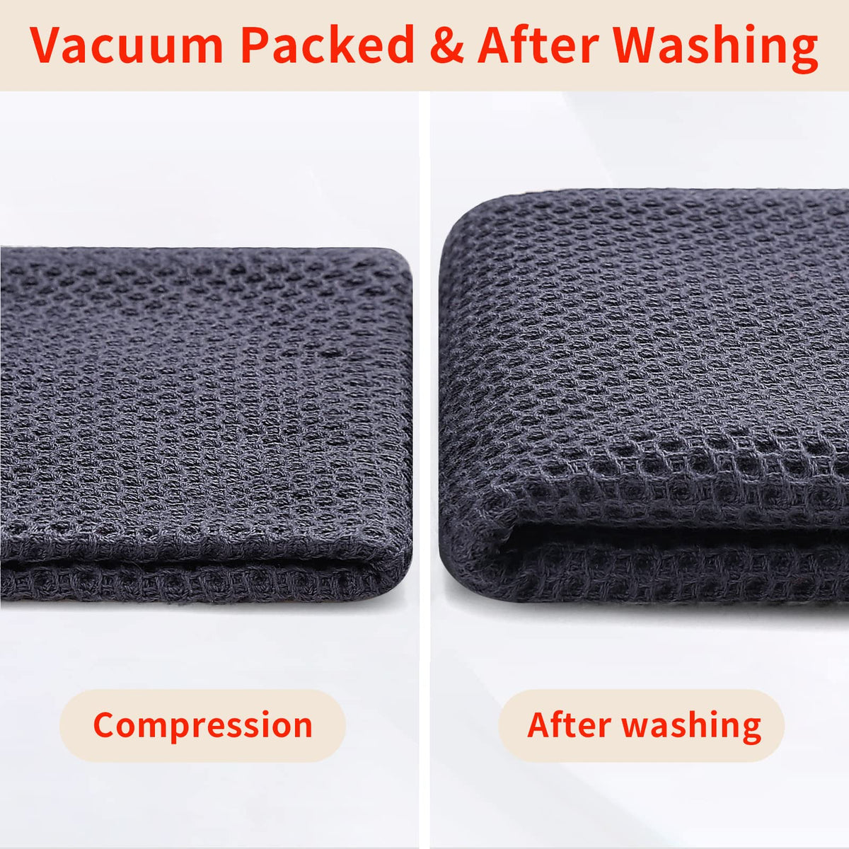 Homaxy 100% Cotton Waffle Weave Kitchen Dish Cloths, Ultra Soft Absorbent Quick Drying Dish Towels, 12 x 12 Inches, 6-Pack, Dark Grey - SkinNails&Makeup