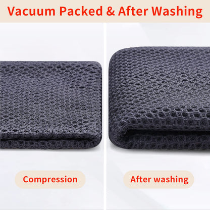 Homaxy 100% Cotton Waffle Weave Kitchen Dish Cloths, Ultra Soft Absorbent Quick Drying Dish Towels, 12 x 12 Inches, 6-Pack, Dark Grey - SkinNails&Makeup