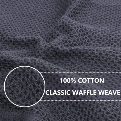 Homaxy 100% Cotton Waffle Weave Kitchen Dish Cloths, Ultra Soft Absorbent Quick Drying Dish Towels, 12 x 12 Inches, 6-Pack, Dark Grey - SkinNails&Makeup