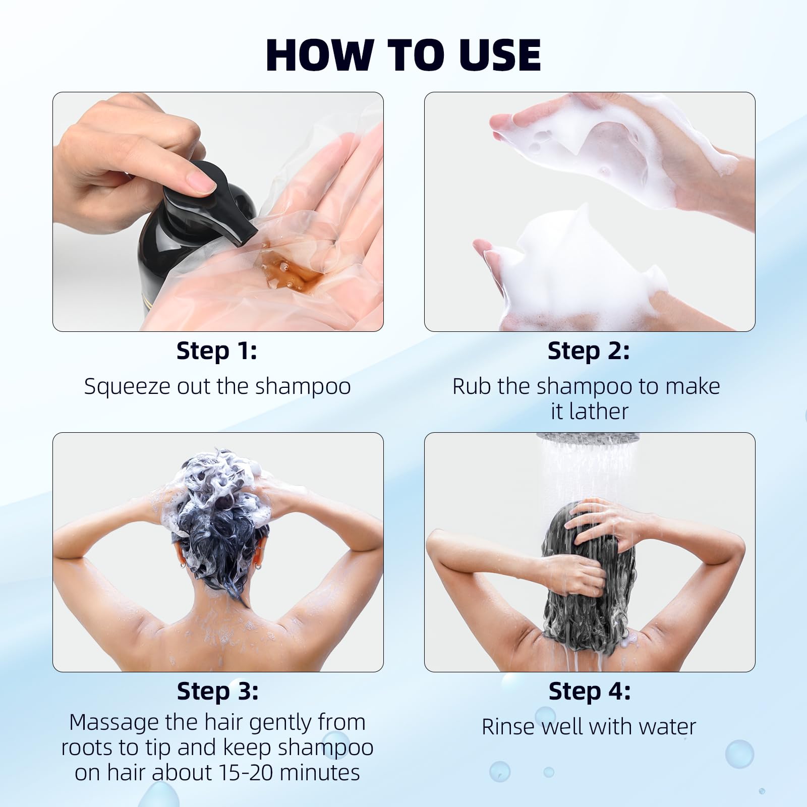 Ivnil Black Hair Dye Shampoo 3 in 1 Color Shampoo for Women & Men for Gray Hair Coverage for Instant Champu Para Canas - SkinNails&Makeup