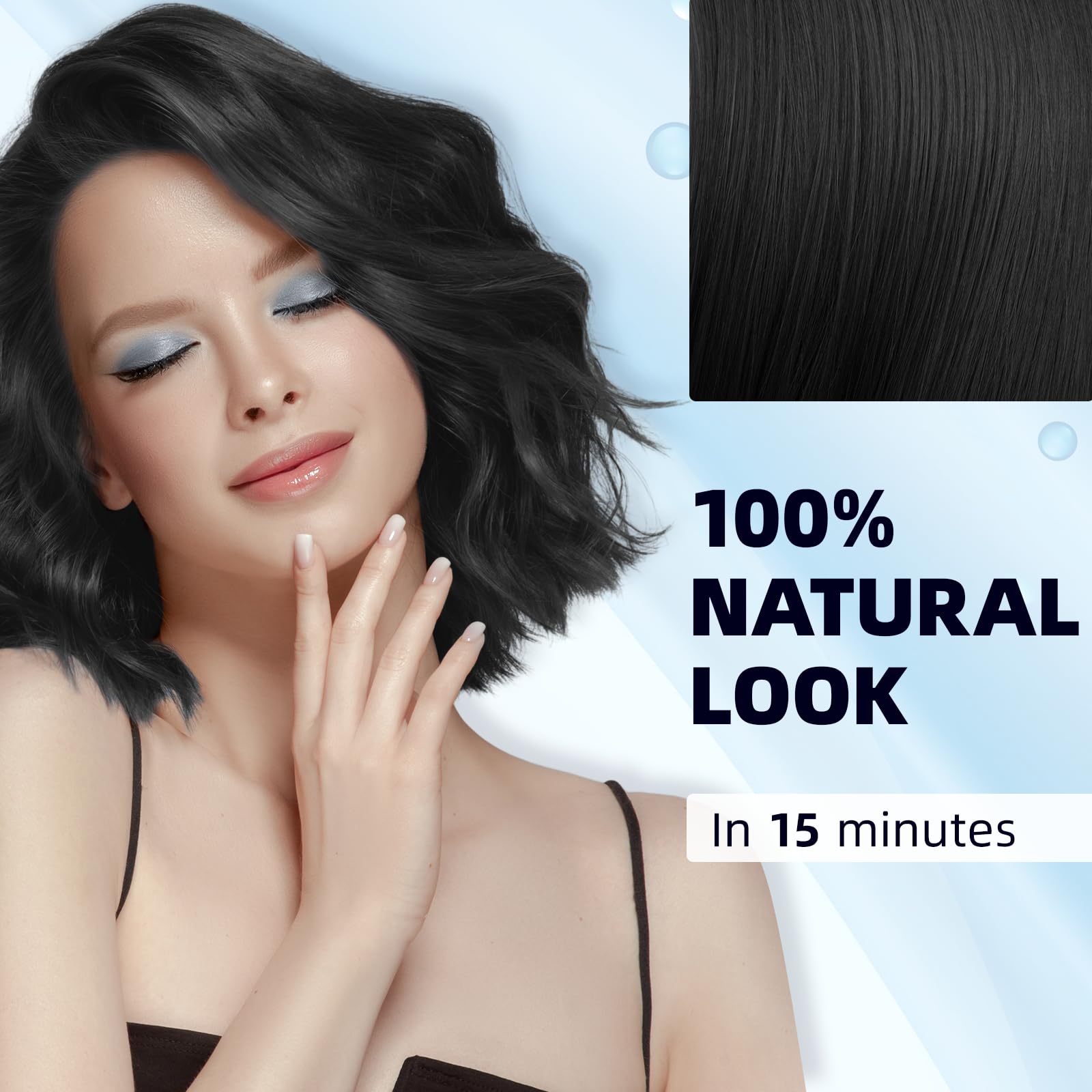 Ivnil Black Hair Dye Shampoo 3 in 1 Color Shampoo for Women & Men for Gray Hair Coverage for Instant Champu Para Canas - SkinNails&Makeup