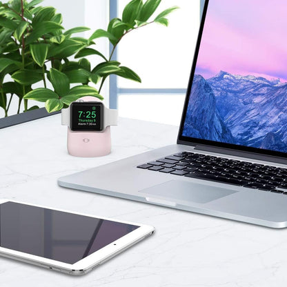 Iwatch Stand Silicone Charging Dock Holder for Apple Watch Ultra 2, Ultra, SE2, Series SE, 7 6 5 4 3 2 1 (45/44/42/41/40/38Mm), (Pink) - SkinNails&Makeup