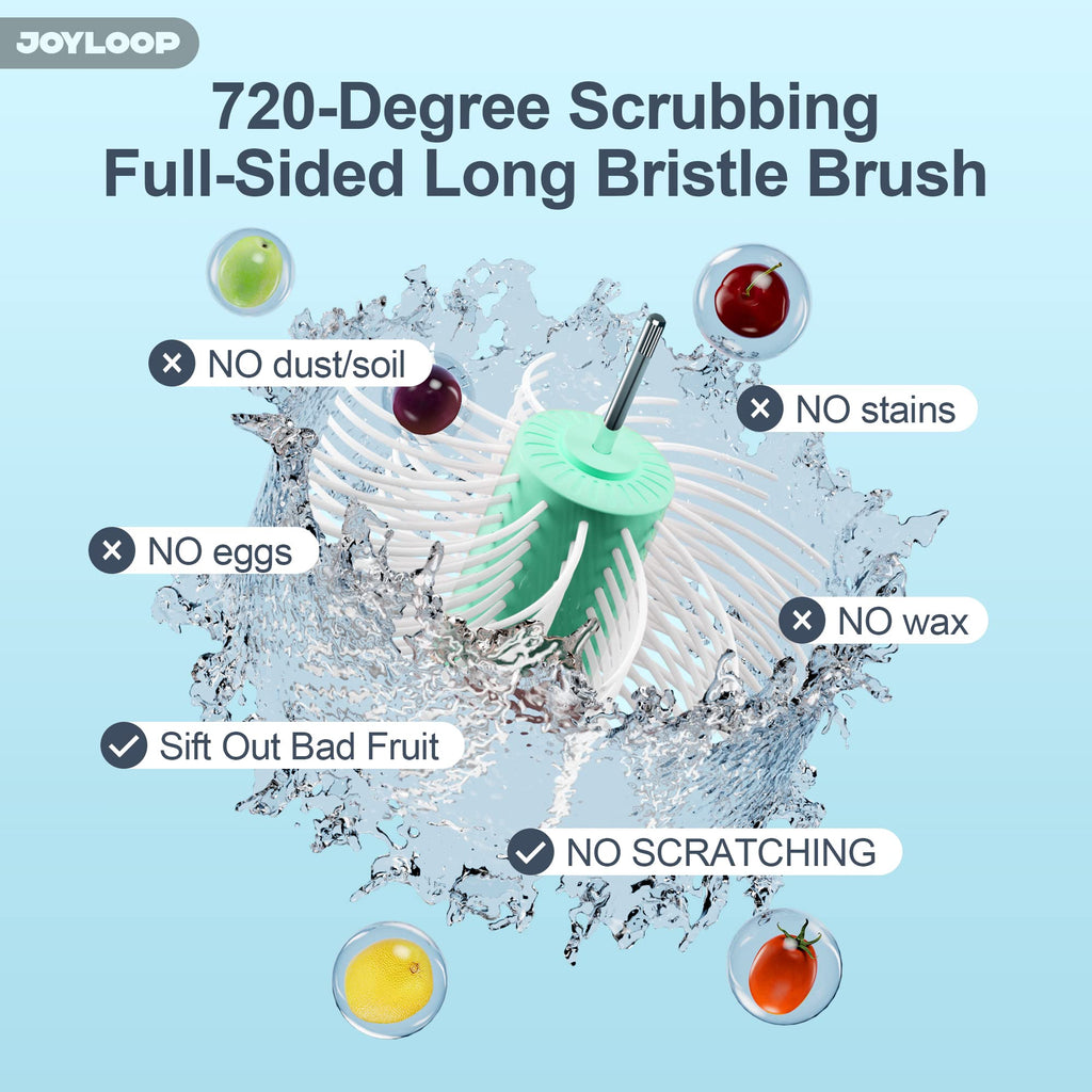 JOYMOOP Fruit Cleaner Spinner JOYLOOP, Large Fruit Washer Spinner, Fruit Cleaner Spinner with Fruit Washer Bowl, Vegetable Fruit Spinner Washer,Fruit and Vegetable Scrubber - SkinNails&Makeup