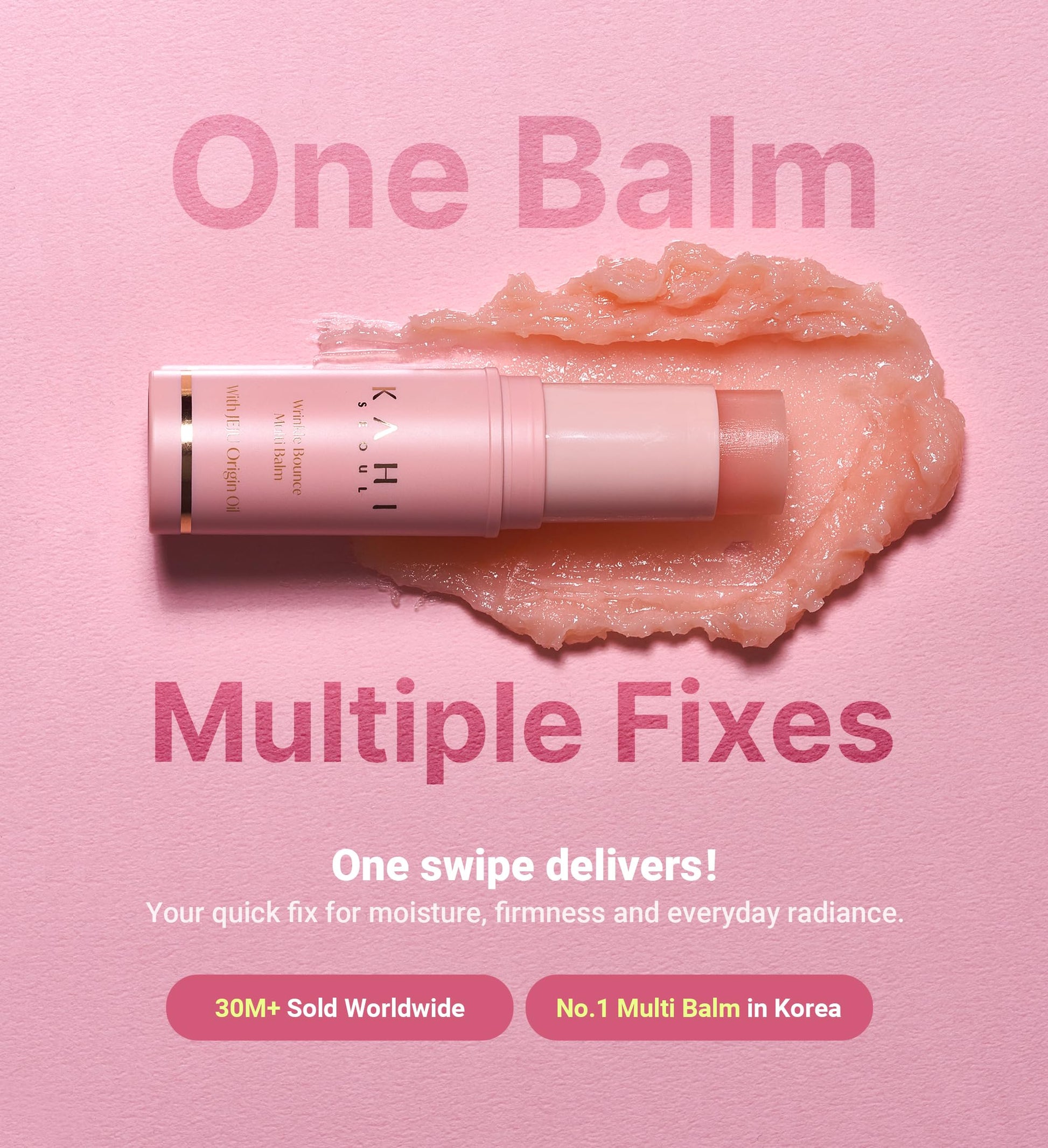 KAHI Wrinkle Bounce Multi Balm Stick | PDRN Collagen Wrinkle Stick | Korean Skin Care |All - in - One Hydrating Lip Balm Eye Cream Neck Cream Make Up Base & Face Mist Moisture Balm - SkinNails&Makeup
