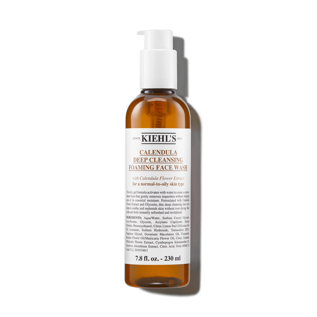 Kiehl's Calendula Deep Cleansing Face Wash, Balances Skin While Gently Removing Impurities, Soothing and Refreshing, Boosts Moisture Barrier for Soft - Feeling Skin, Paraben + Sulfate Free - 7.8 fl oz - SkinNails&Makeup