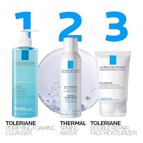La Roche - Posay Toleriane Purifying Foaming Facial Cleanser, Oil Free Face Wash for Women & Men with Niacinamide + Ceramides, Pore Cleanser Safe For Sensitive Skin, Won’t Dry Out Skin, Soap Free, 400ml - SkinNails&Makeup