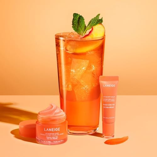 LANEIGE Lip Sleeping Mask in Peach Iced Tea: Hydrating Overnight Lip Treatment with Vitamin C & Butters for Smooth, Soft Lips - My Store