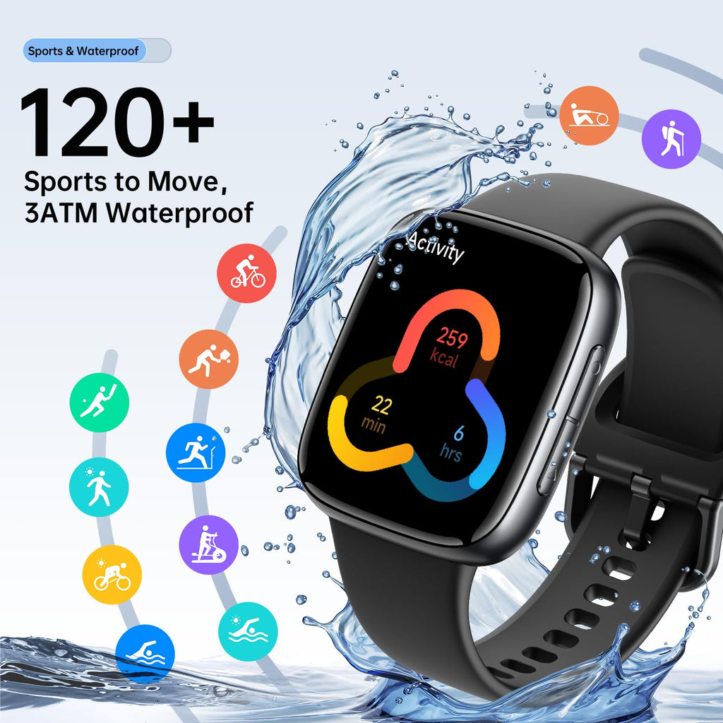 Latest Smart Watches for Women & Men - Performance Upgraded, 1.85 - inch AMOLED HD Display (390x450), 12 - Day Battery Life, 3ATM Waterproof (30m), Call , Health Monitoring, Fitness Tracking Smart Watch - SkinNails&Makeup