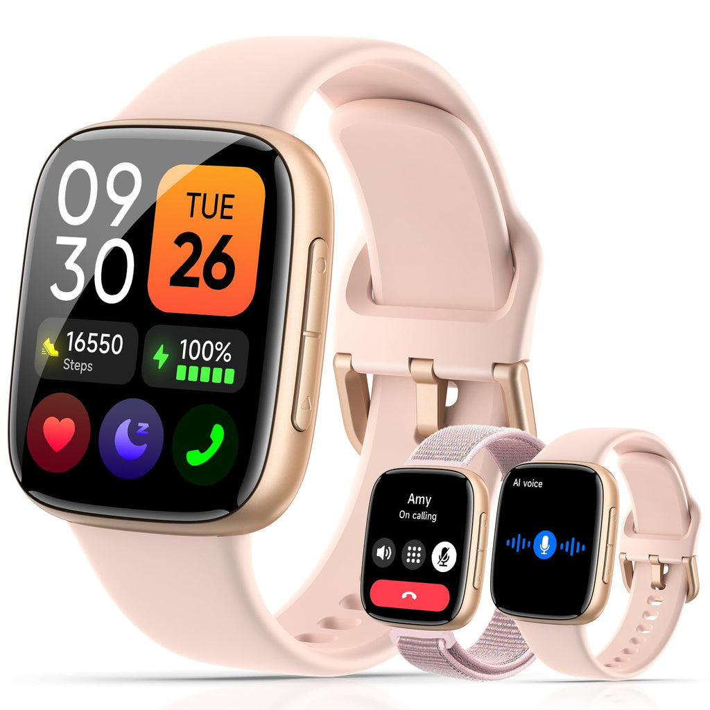 Latest Smart Watches for Women & Men - Performance Upgraded, 1.85 - inch AMOLED HD Display (390x450), 12 - Day Battery Life, 3ATM Waterproof (30m), Call , Health Monitoring, Fitness Tracking Smart Watch - SkinNails&Makeup