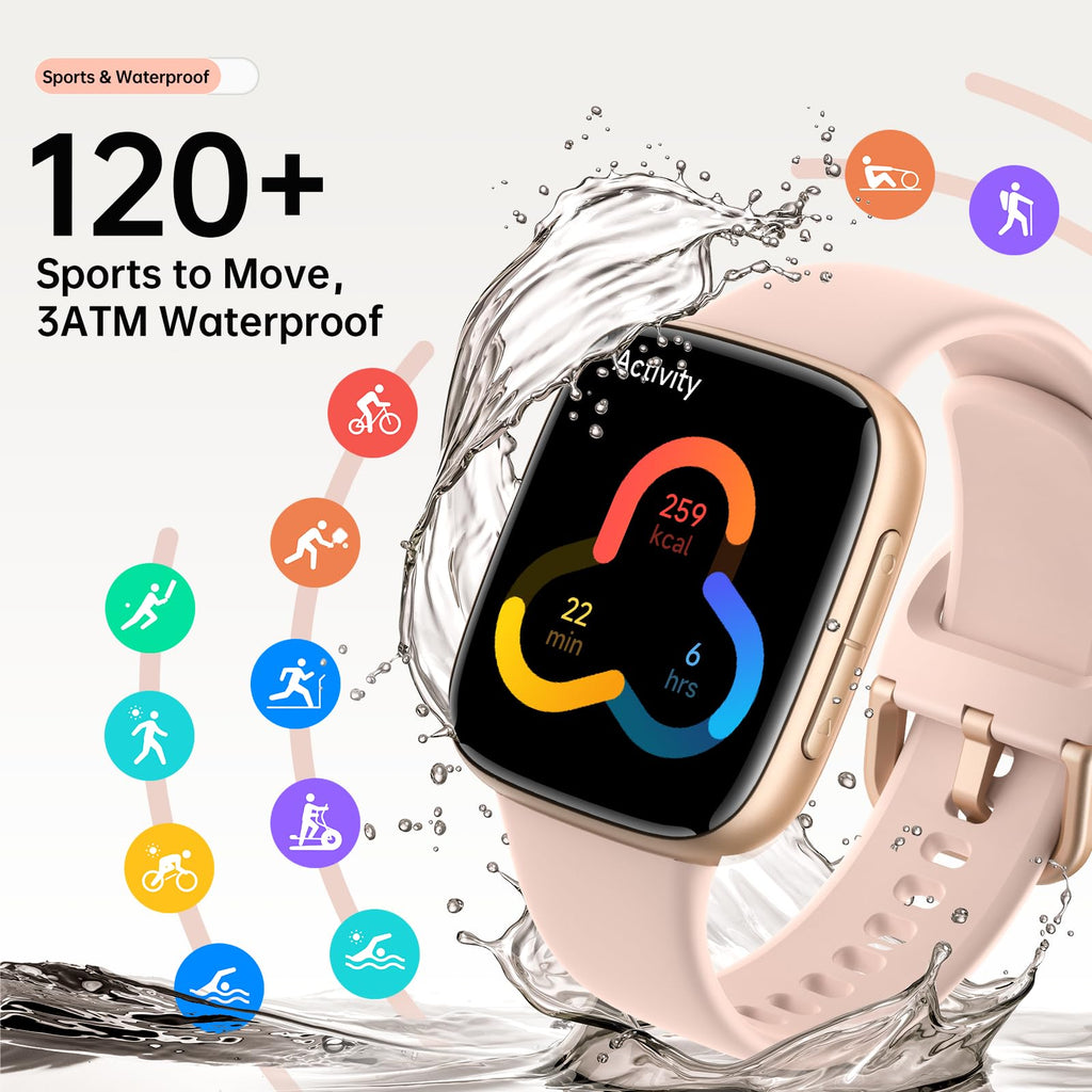 Latest Smart Watches for Women & Men - Performance Upgraded, 1.85 - inch AMOLED HD Display (390x450), 12 - Day Battery Life, 3ATM Waterproof (30m), Call , Health Monitoring, Fitness Tracking Smart Watch - SkinNails&Makeup