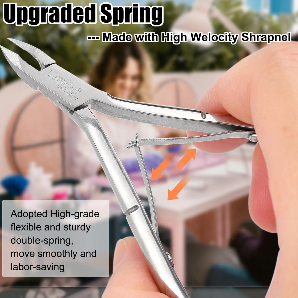 LePinko 4 Packs Upgraded Cuticle Trimmer kit, Sharp Dead Skin Clipper, Labor - saving Cuticula Remover for Fingernail Toenail, Manicure Pedicure Tool for Women Men, 5mm Jaw - My Store