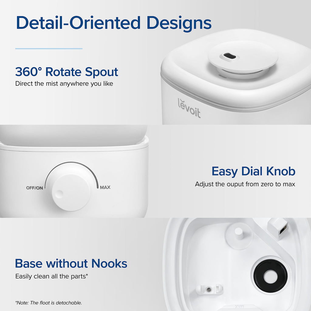 LEVOIT Top - Fill Cool Mist Humidifier for Bedroom & Large Rooms | 2.5L Tank, Quiet, Easy to Clean, Auto Shut - Off - SkinNails&Makeup