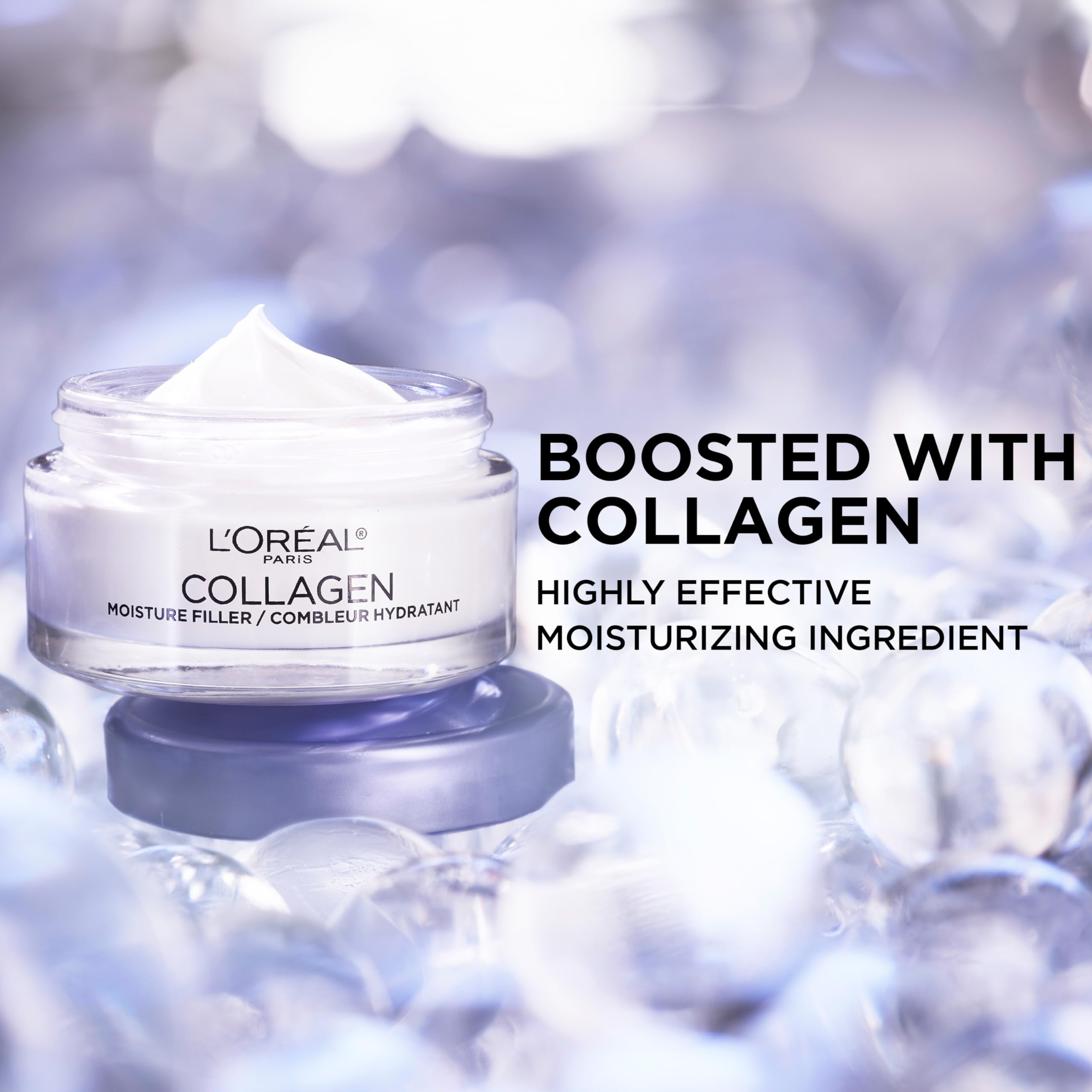 L'Oreal Paris Collagen Moisture Filler Face Cream, Anti - Aging Face Moisturizer, Non - Greasy Fragrance Free Skin Care Formula For Up to 48HR Hydration, 3.4 Oz - SkinNails&Makeup