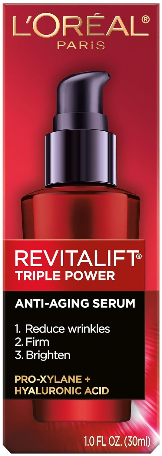 L'Oreal Paris Revitalift Triple Power Anti - Aging Concentrated Face Serum, Hyaluronic Acid and Pro - Xylane, Reduces Wrinkles 1 oz - My Store