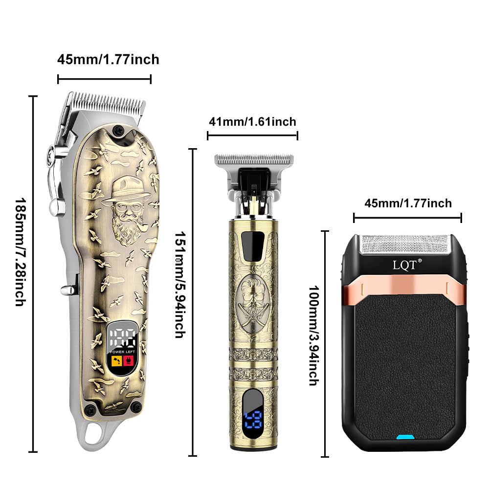 LQT Hair Clippers Set for Men, Hair Clipper Trimmer with LED Display, Professional Cordless Hair Clipper Shaver Beard Trimmer, Hair Cutting Machine for Men, Holiday Gift for Him Father's Day Gift - SkinNails&Makeup