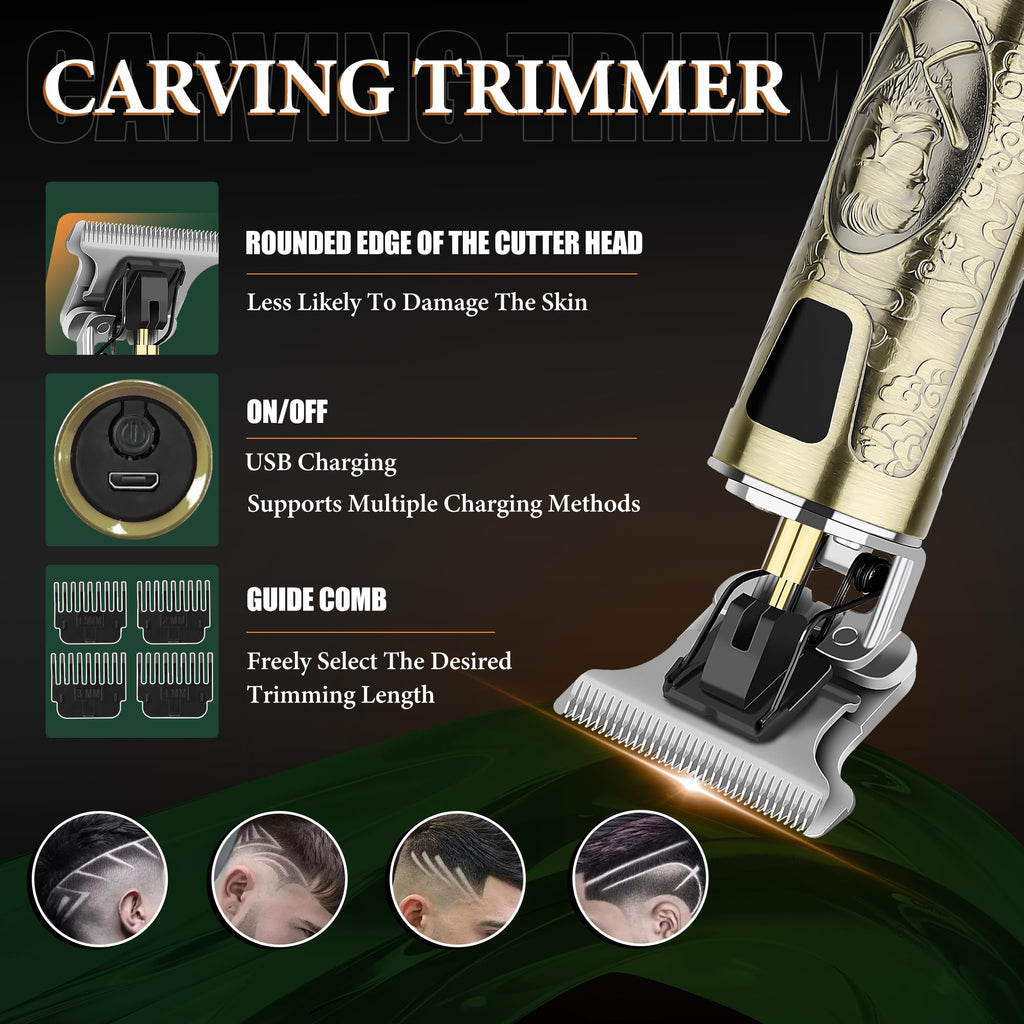 LQT Hair Clippers Set for Men, Hair Clipper Trimmer with LED Display, Professional Cordless Hair Clipper Shaver Beard Trimmer, Hair Cutting Machine for Men, Holiday Gift for Him Father's Day Gift - SkinNails&Makeup