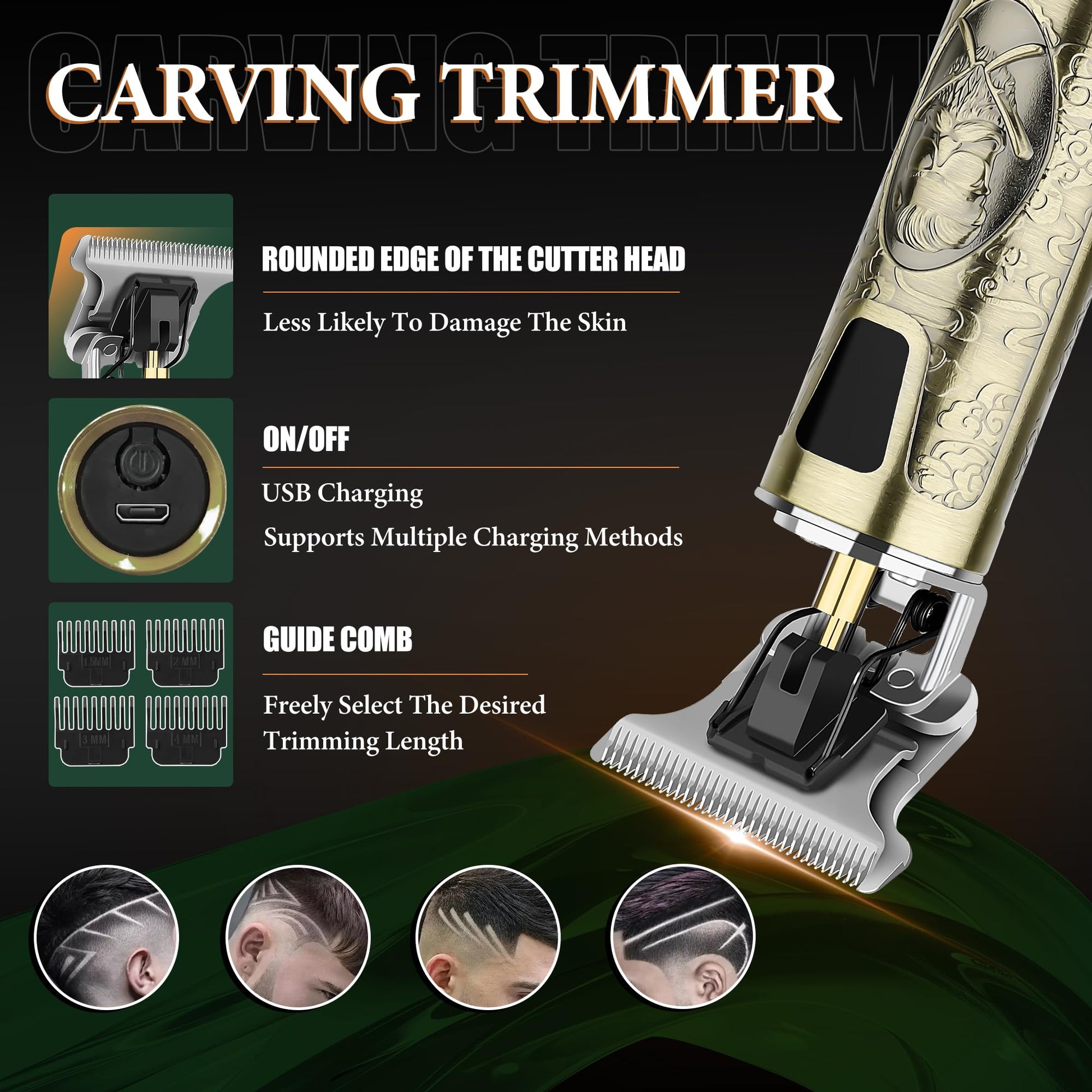 LQT Hair Clippers Set for Men, Hair Clipper Trimmer with LED Display, Professional Cordless Hair Clipper Shaver Beard Trimmer, Hair Cutting Machine for Men, Holiday Gift for Him Father's Day Gift - SkinNails&Makeup