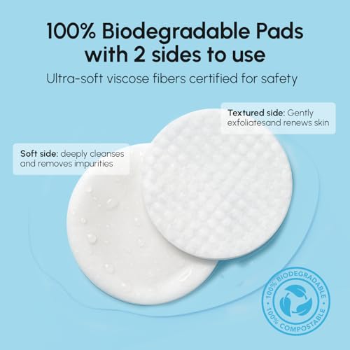 MAREE Glycolic Acid Pads - Toner Pads for Face Cleansing - Exfoliating Pad with Tea Tree Oil, Salicylic Acid & Vitamins E, B3, B5 - Acne Clearing, Skin Pore Resurfacing & Radiance Device - 50 Count - SkinNails&Makeup
