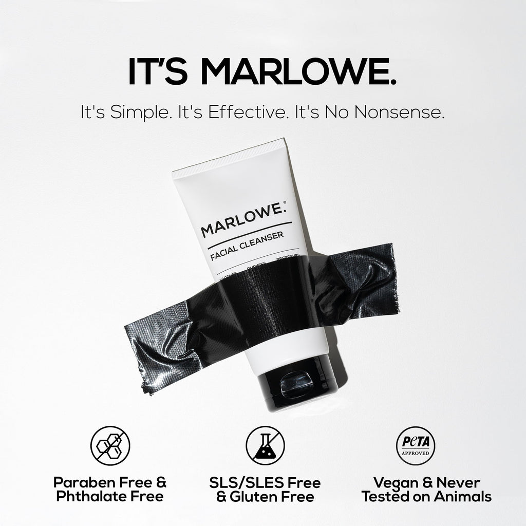 MARLOWE. No. 121 Facial Cleanser 6 oz, Daily Mens Face Wash with Natural Extracts & Antioxidants, Soothes, Purifies, Refreshes, Thick Lather, Fresh Woodsy Scent - SkinNails&Makeup