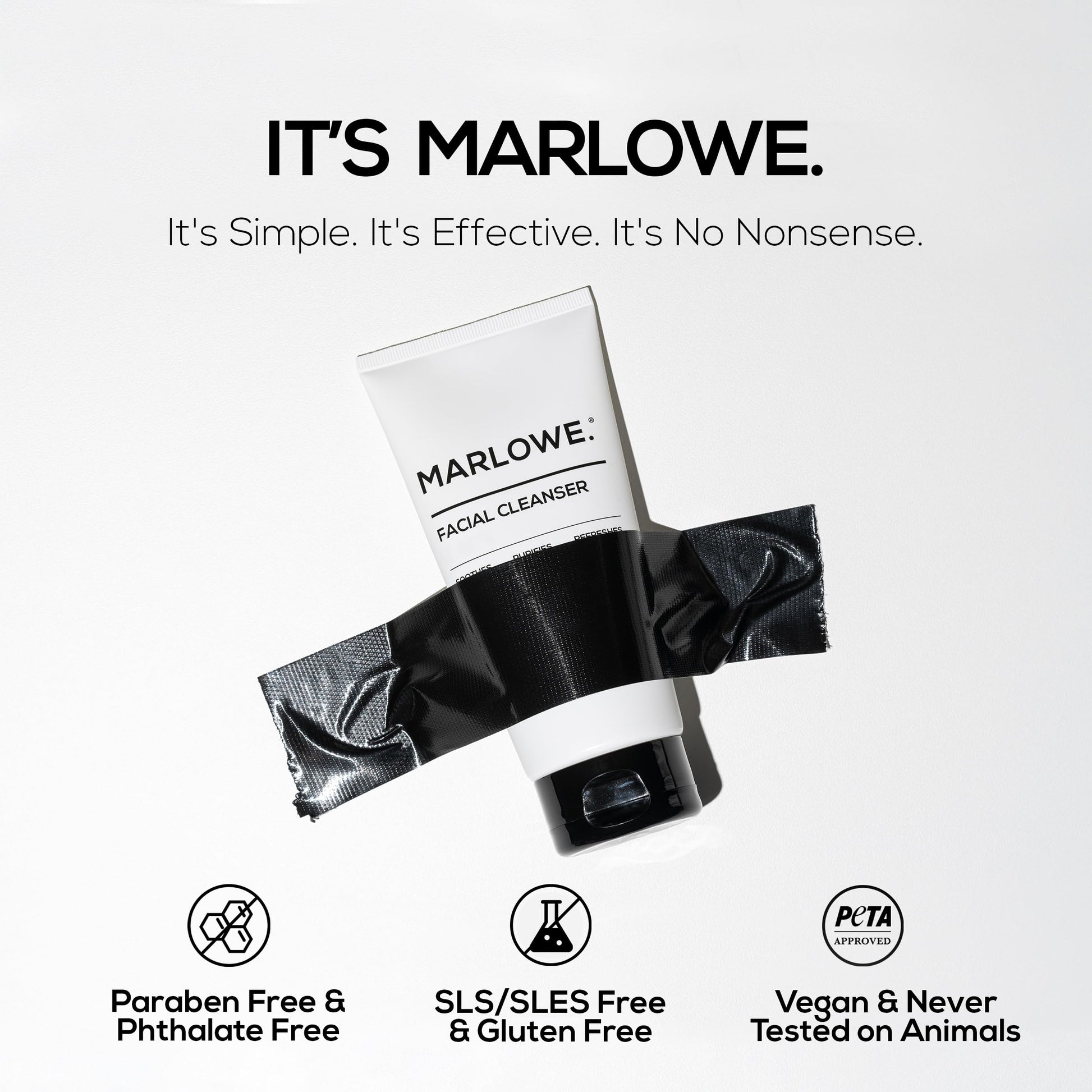 MARLOWE. No. 121 Facial Cleanser 6 oz, Daily Mens Face Wash with Natural Extracts & Antioxidants, Soothes, Purifies, Refreshes, Thick Lather, Fresh Woodsy Scent - SkinNails&Makeup